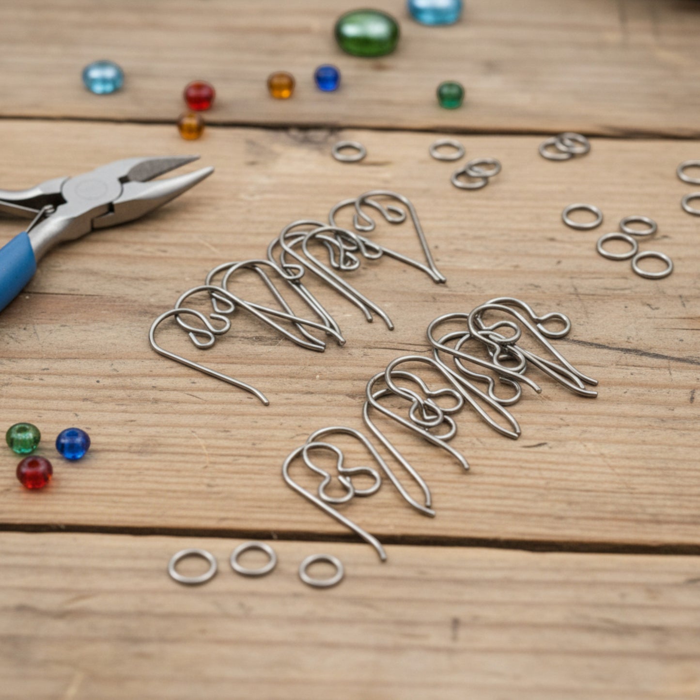 10 Pairs Titanium Ear Wire Starter Set, Hypoallergenic Earring Hooks for Sensitive Ears, Regular & Front Loop Variety
