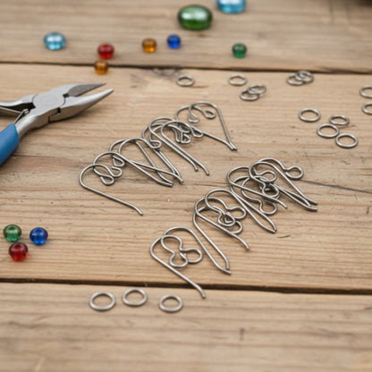 10 Pairs Titanium Ear Wire Starter Set, Hypoallergenic Earring Hooks for Sensitive Ears, Regular & Front Loop Variety