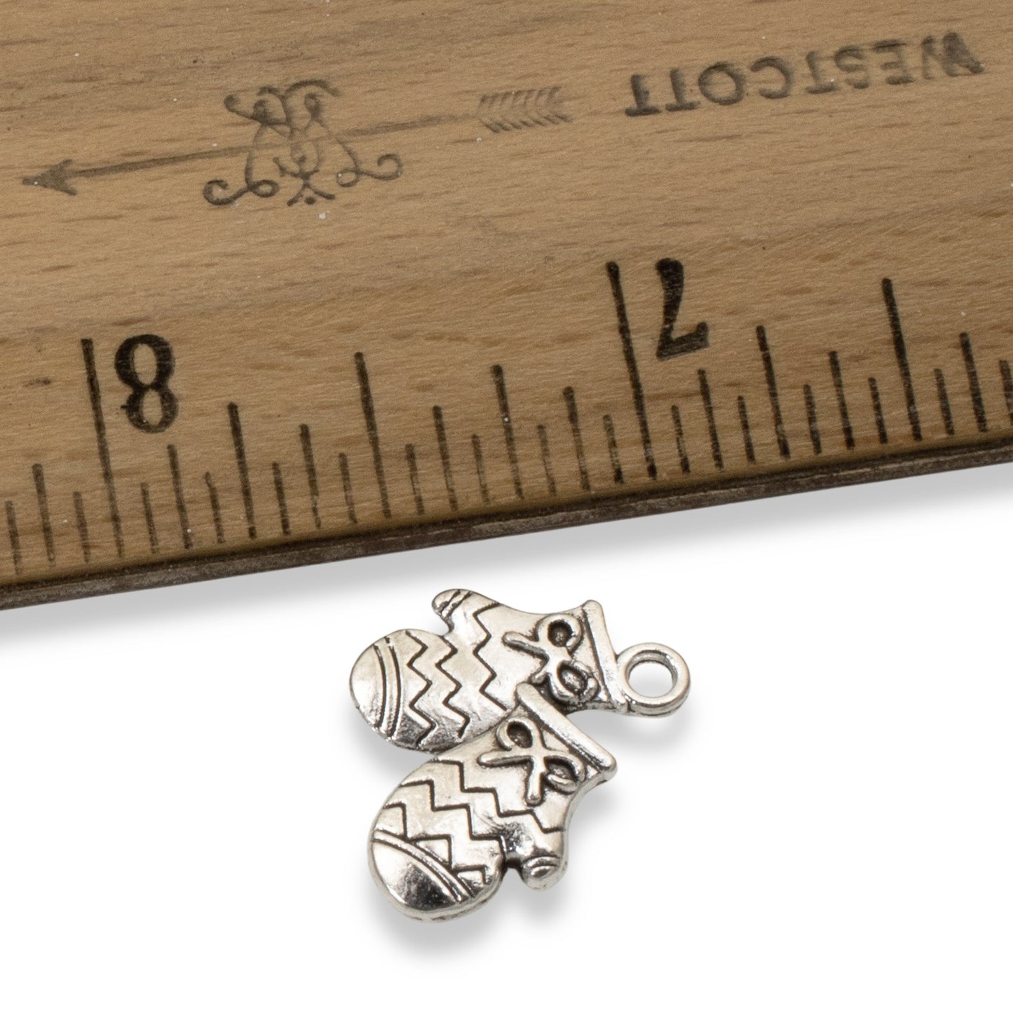 Silver Mitten Charms Winter Holiday Christmas Jewelry Making 20-Pack