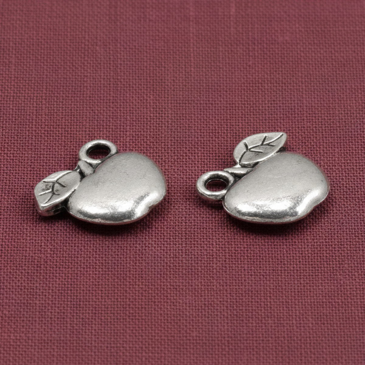 25 Silver Apple Charms - Perfect for Teachers - Jewelry Making & Crafts