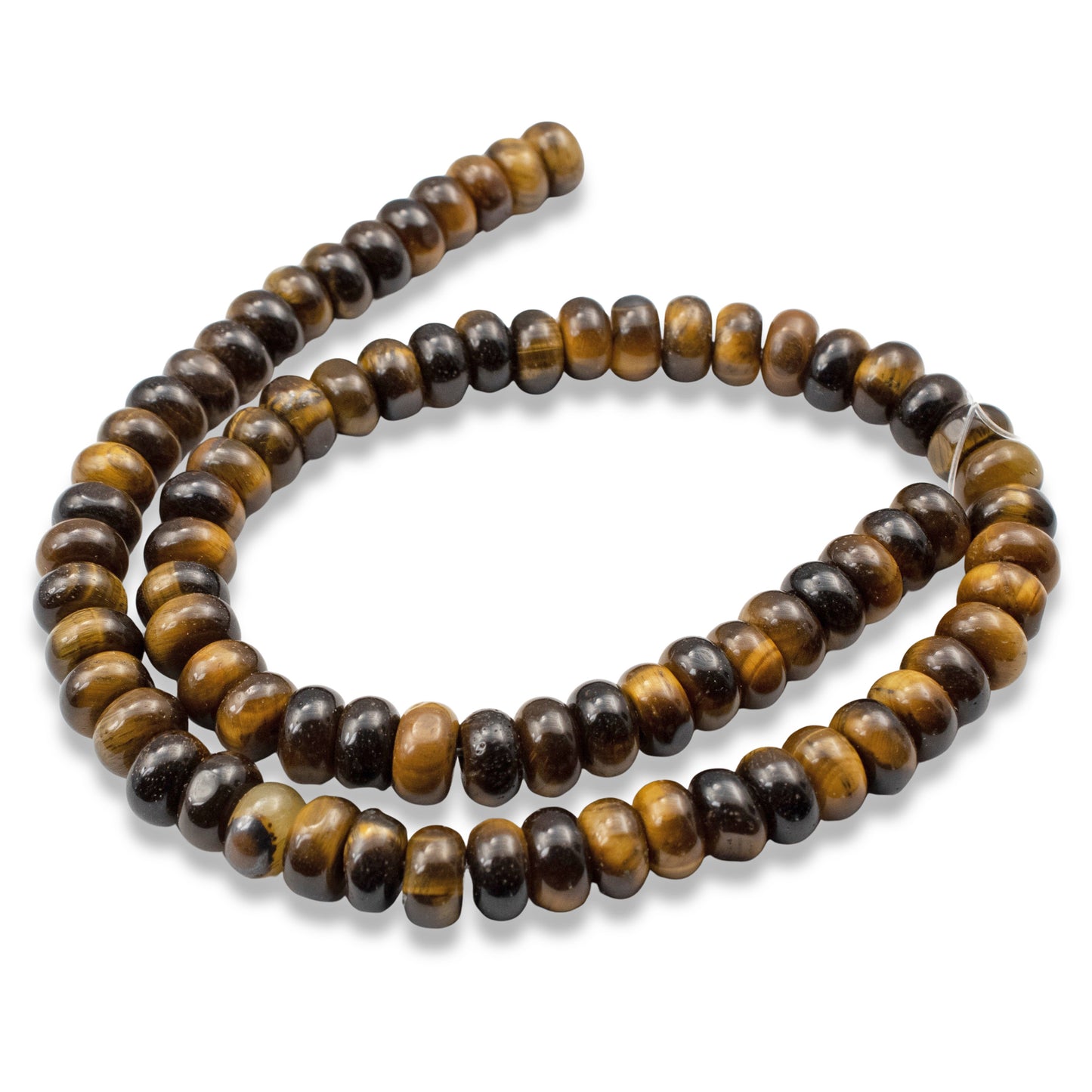 Tiger's Eye Beads, Rondelle 5mm x 8mm, Golden Brown Gemstone Strand, 78Pcs