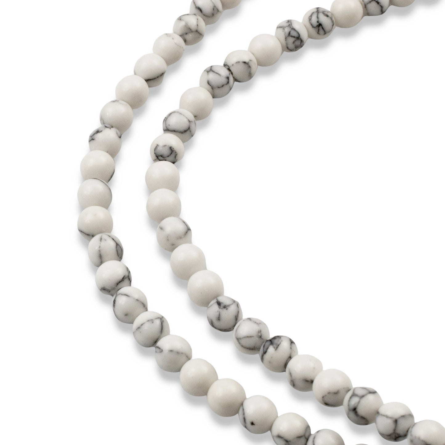 White Howlite Beads: 4mm Round Natural Gemstone Strand Jewelry Making 90pcs
