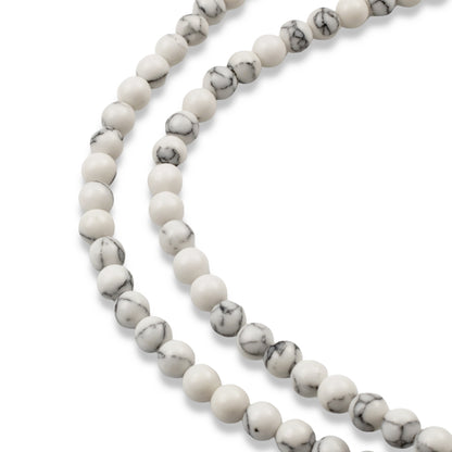 White Howlite Beads: 4mm Round Natural Gemstone Strand Jewelry Making 90pcs