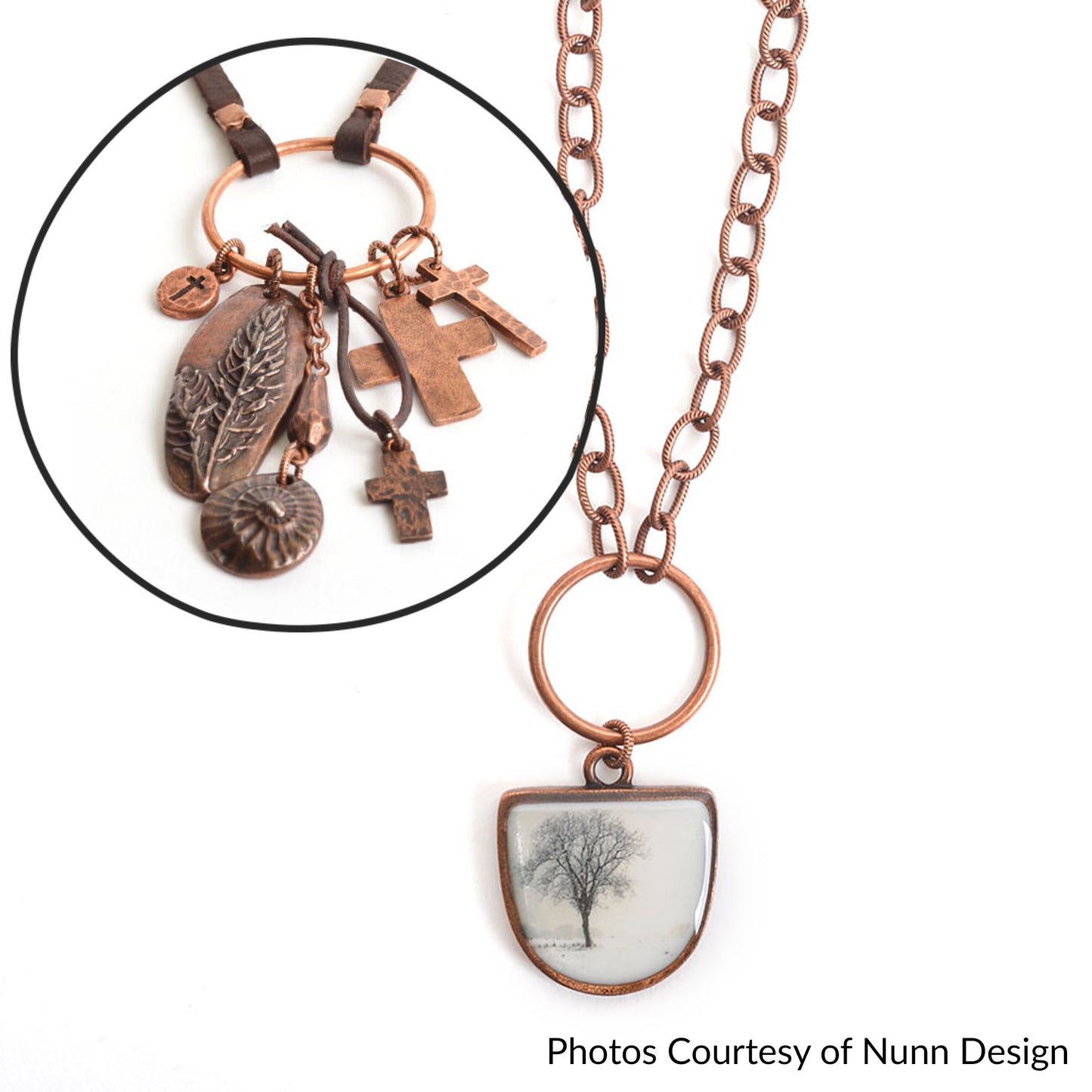 Open Frame Hoop Antique Copper: 25mm Charm Holders 2-Pack Nunn Design USA