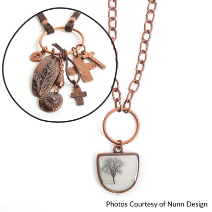 Open Frame Hoop Antique Copper: 25mm Charm Holders 2-Pack Nunn Design USA