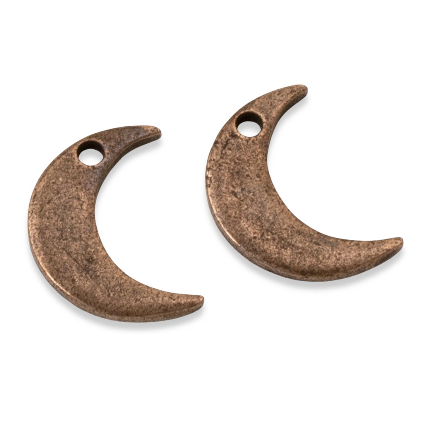 Celestial Moon Charms Antique Copper, 2Pc Crescent Metal Stamping Flat Tags