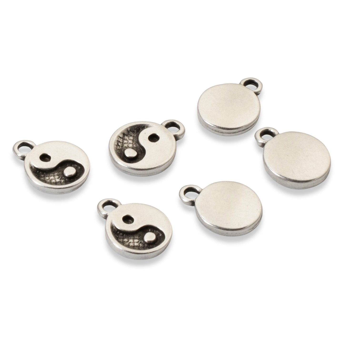 Yin Yang Charm, 6-Pack Mini Silver Balance Symbols, Spiritual Jewelry Making