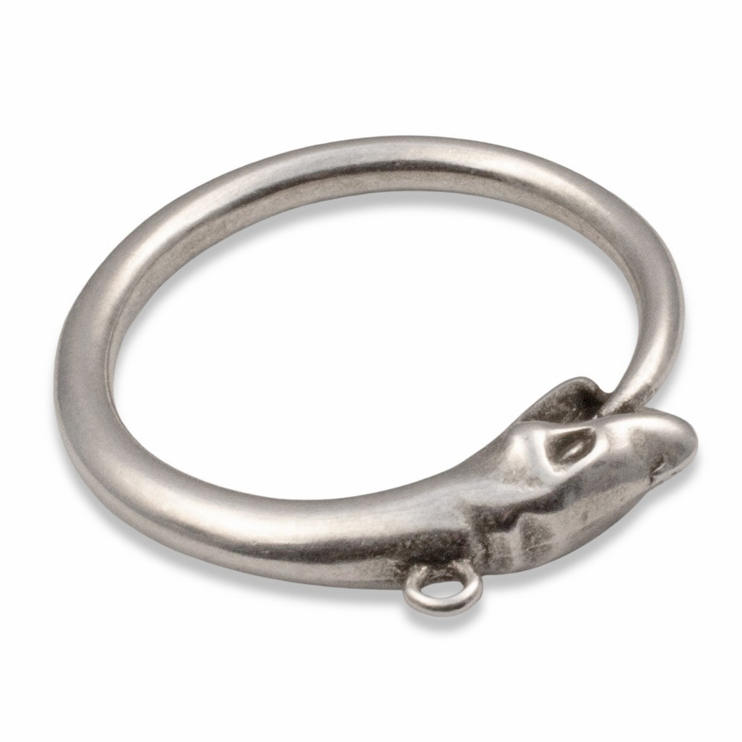 Silver Ouroboros Pendant: Snake Eating Tail Eternity Symbol, Alchemy Jewelry