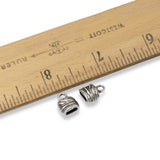 4 Pewter Leather Cord Crimp End Caps, 6x2mm Hole, TierraCast Silver Jardin