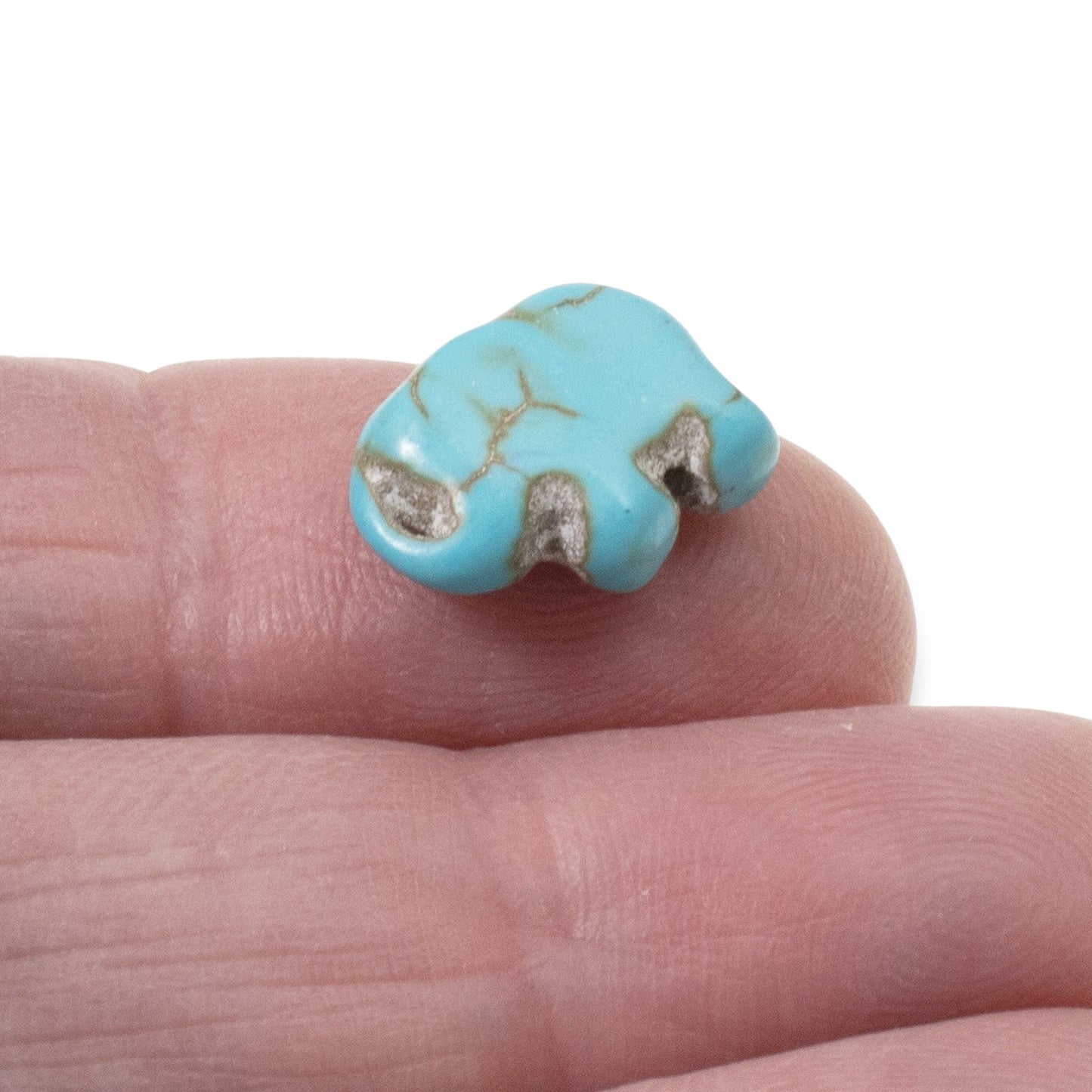 20 Turquoise Blue Elephant Beads - Small Lucky Elephants - Animal Beads for Boho Jewelry Making