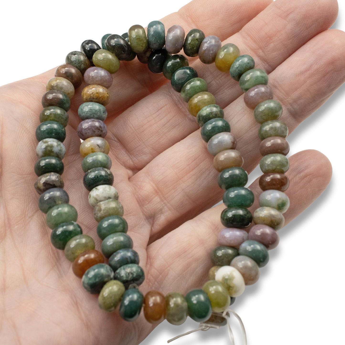 India Agate Beads, Rondelle 5mm x 8mm, Multicolor Blood Agate Strand, 78Pcs