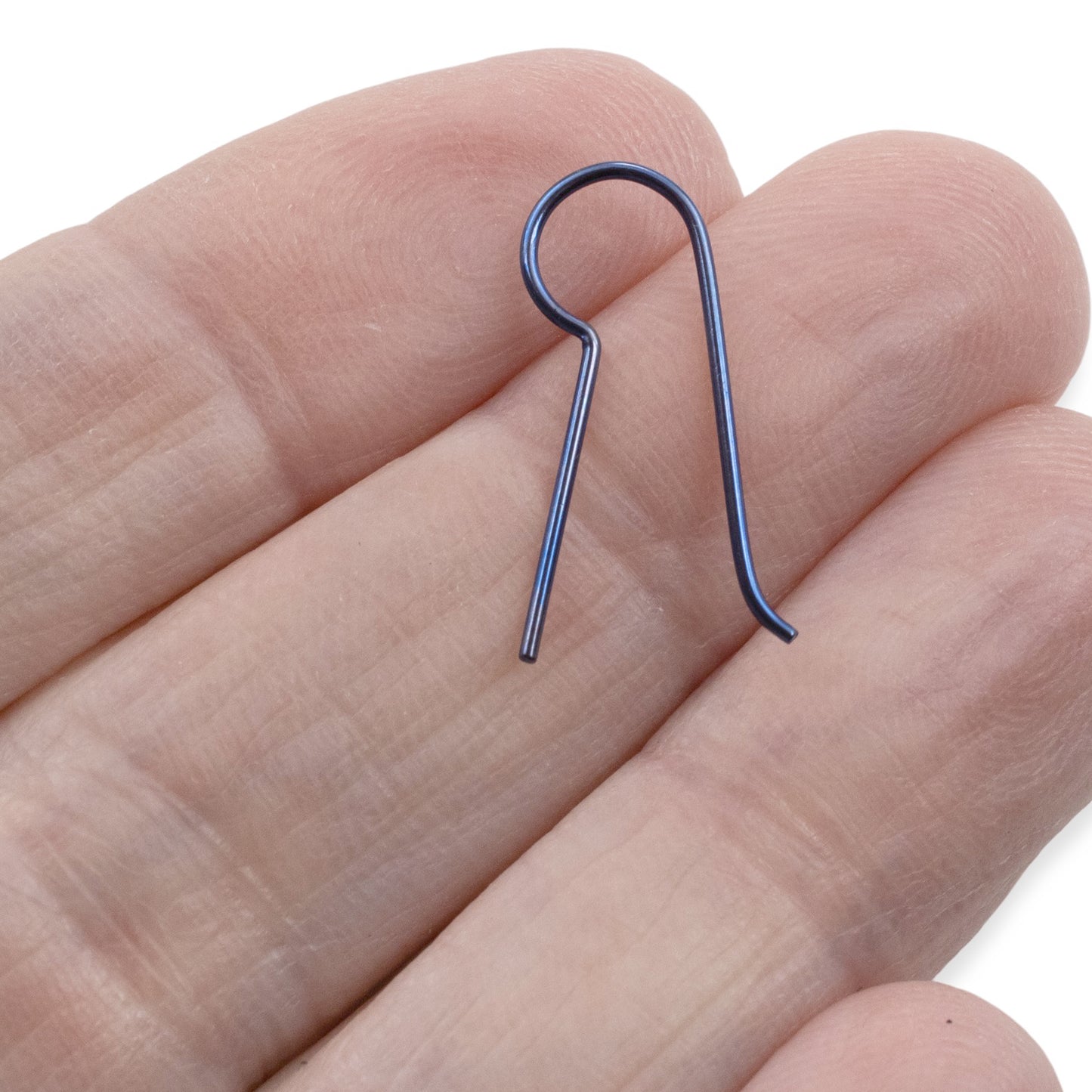 Niobium Earring Hooks Dark Blue 10 Pack: Regular Leg Ear Wire Blanks Hypoallergenic Sensitive Ears USA Made
