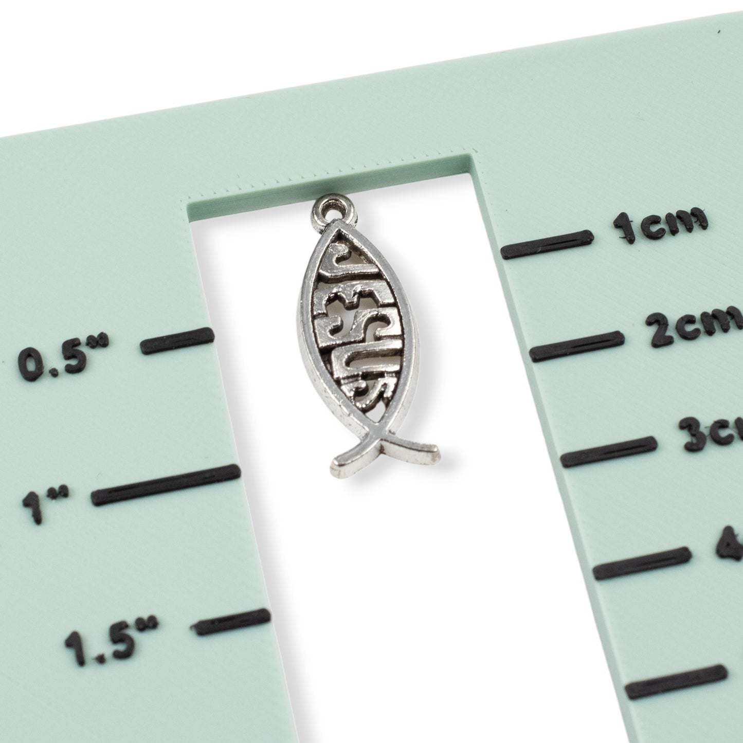 Jesus Fish Charms 15-Pack Silver Metal Ichthys Pendants Christian Gift Supply
