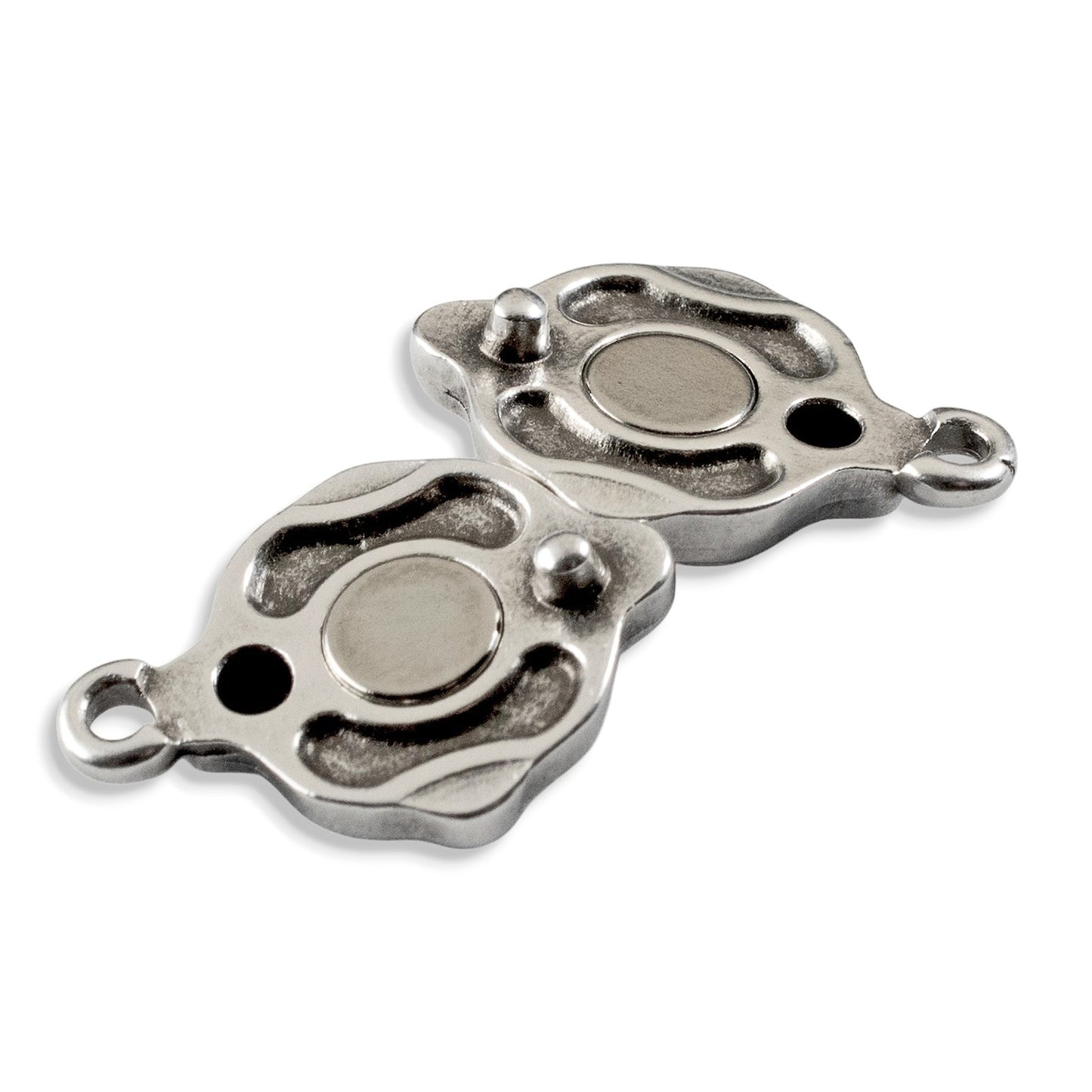 Ornate Magnetic Clasp Silver: Easy Close Art Deco Style Jewelry Findings