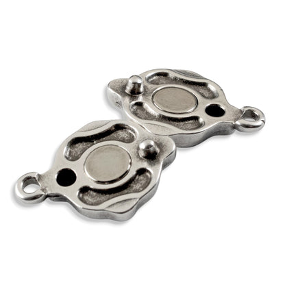 Ornate Magnetic Clasp Silver: Easy Close Art Deco Style Jewelry Findings