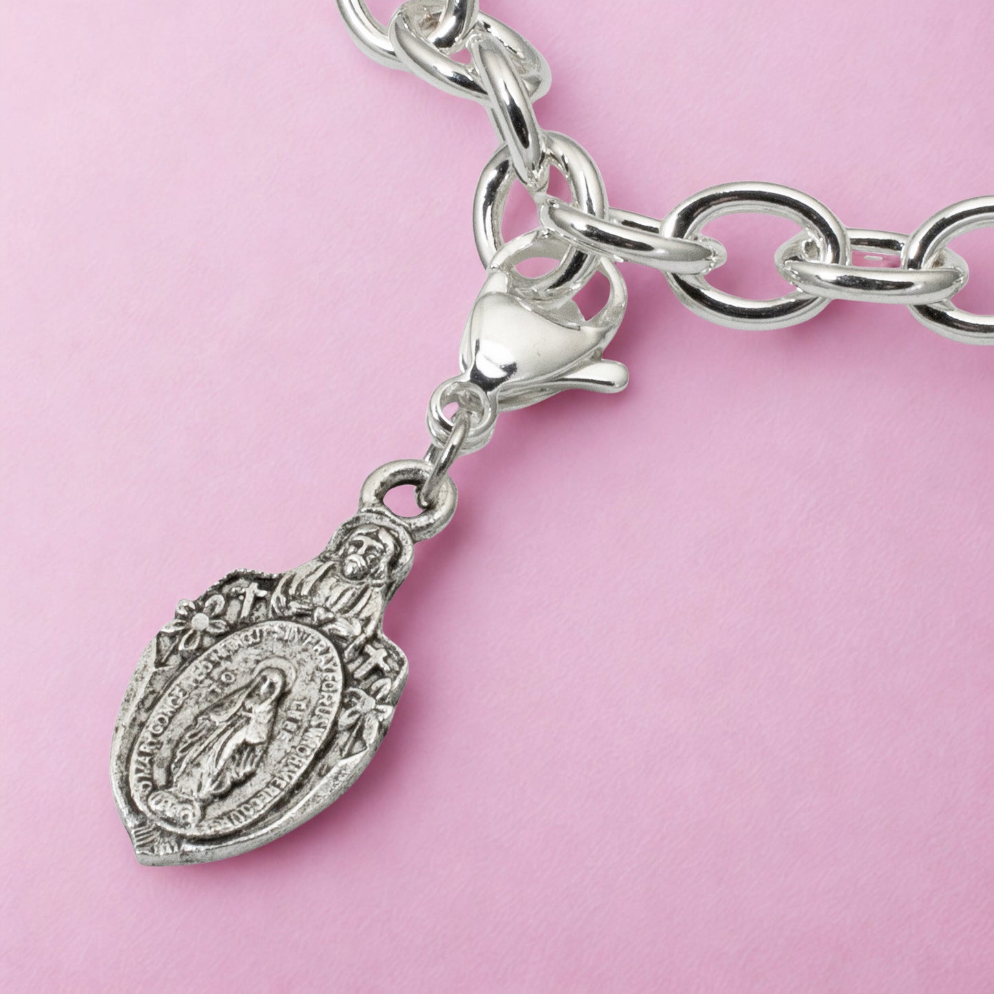 Miraculous Medal Clip On Charm, Mary Religious Jewelry, Catholic Gift Accessory