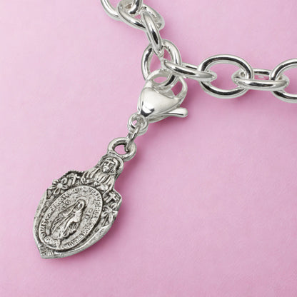 Miraculous Medal Clip On Charm, Mary Religious Jewelry, Catholic Gift Accessory