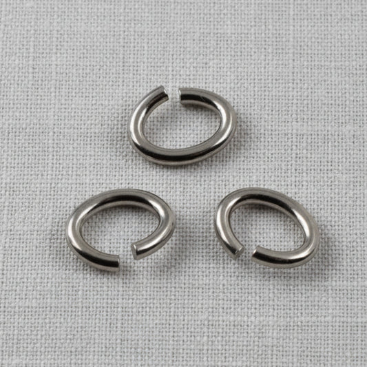 Titanium Oval Jump Rings, Large 3-Pack, Hypoallergenic Open Findings