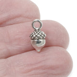 25 Silver Acorn Charms, Vintage-Style Craft Supplies For Fall DIY Jewelry Making