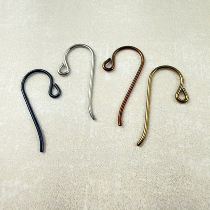Niobium Small Loop Ear Wires: Earthy Variety Pack, 4 Pairs, 4 Colors