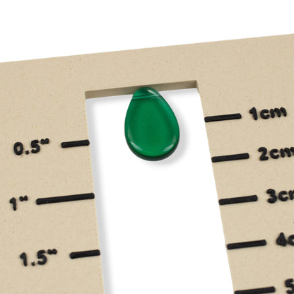 12 Teal Green Czech Glass Teardrop Beads, Tip Drilled 12x18mm Flat Pear Pendant Loose, Holiday Green Jewelry Supply