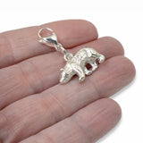 Bear Clip-on Charm, Silver Wilderness-Inspired Accessory for Bags and Keys