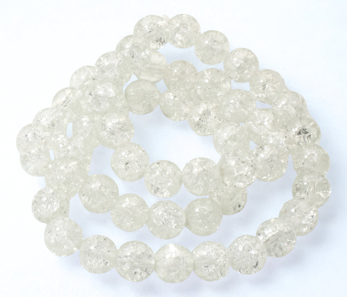 Transparent 8mm Crackle Glass Beads 50-Pack for Jewelry and Craft Projects