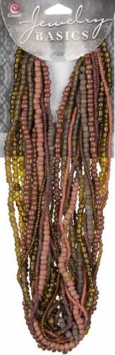 90g Brown Glass Seed Beads Set, Earth-Toned Beads for Jewelry Making & Crafts