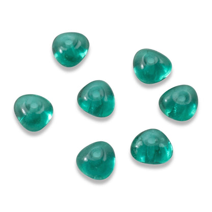 50 Teal Green Potato-Shaped Beads - Czech Glass - 4x6mm for Jewelry Making