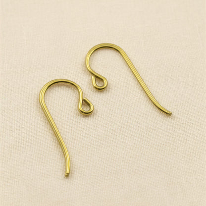 Yellow Niobium Small Loop Ear Wires: Hypoallergenic French Hook, 10-Pack
