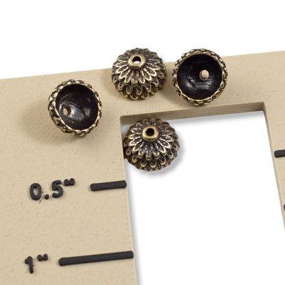Antique Brass Acorn Bead Caps, 20-Pack Bulk TierraCast Design for Fall Jewelry