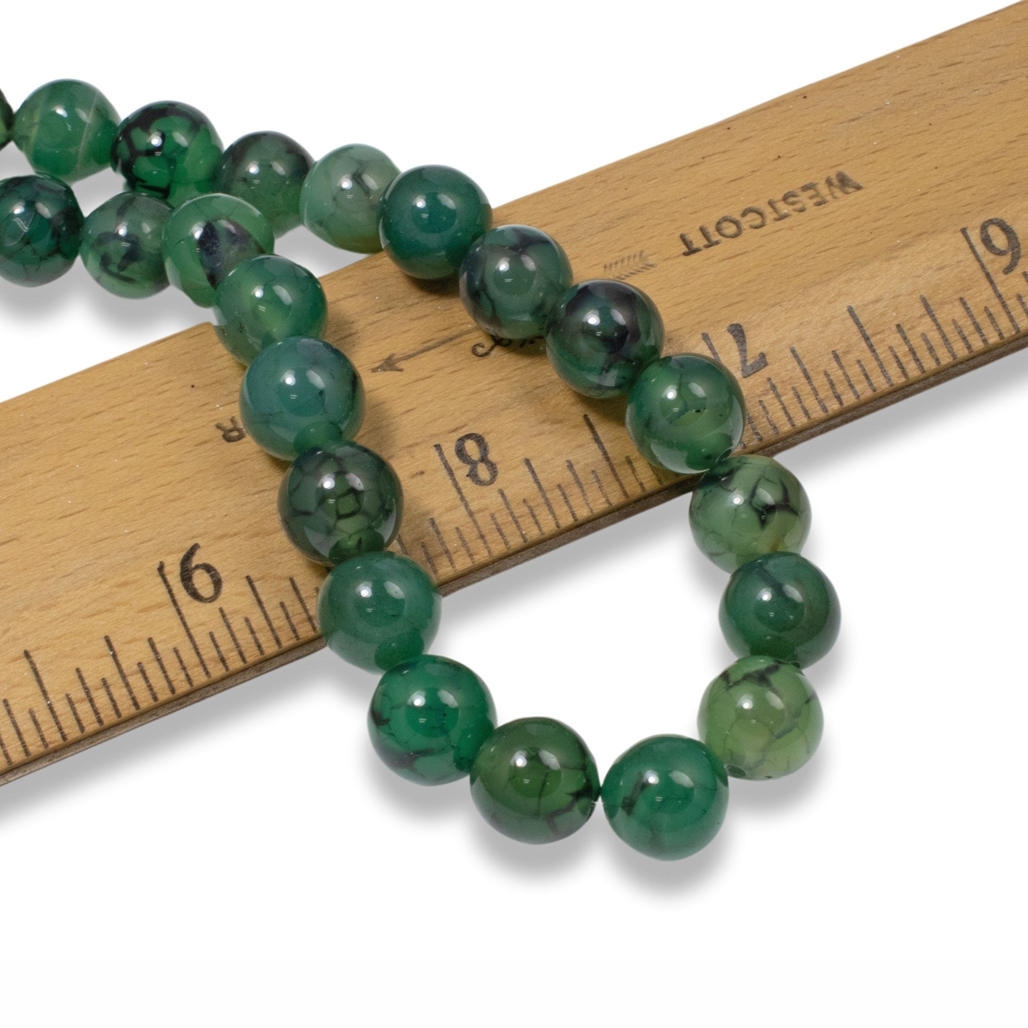 8mm Firebrick Dragon Vein Glass Beads | Hackberry Creek