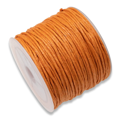 Orange 1mm Waxed Cotton Cord - 25 Meters - Jewelry and Craft String