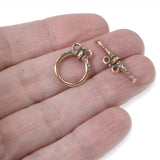 1 Set Copper Heirloom Two Strand Toggle Clasp, TierraCast Clasp for DIY Jewelry