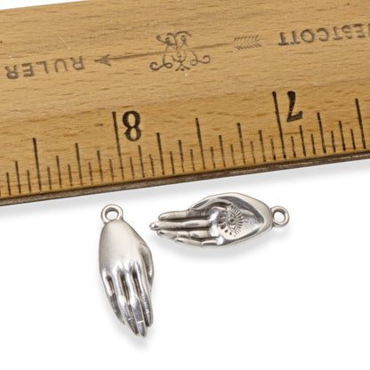 Evil Eye Hand Pendant, 4-Pack Silver Mystical Protection Symbol, Spiritual DIY