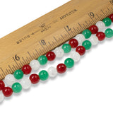 Festive 150pc Red, Green & White 8mm Cracked Glass Beads Set for DIY Jewelry