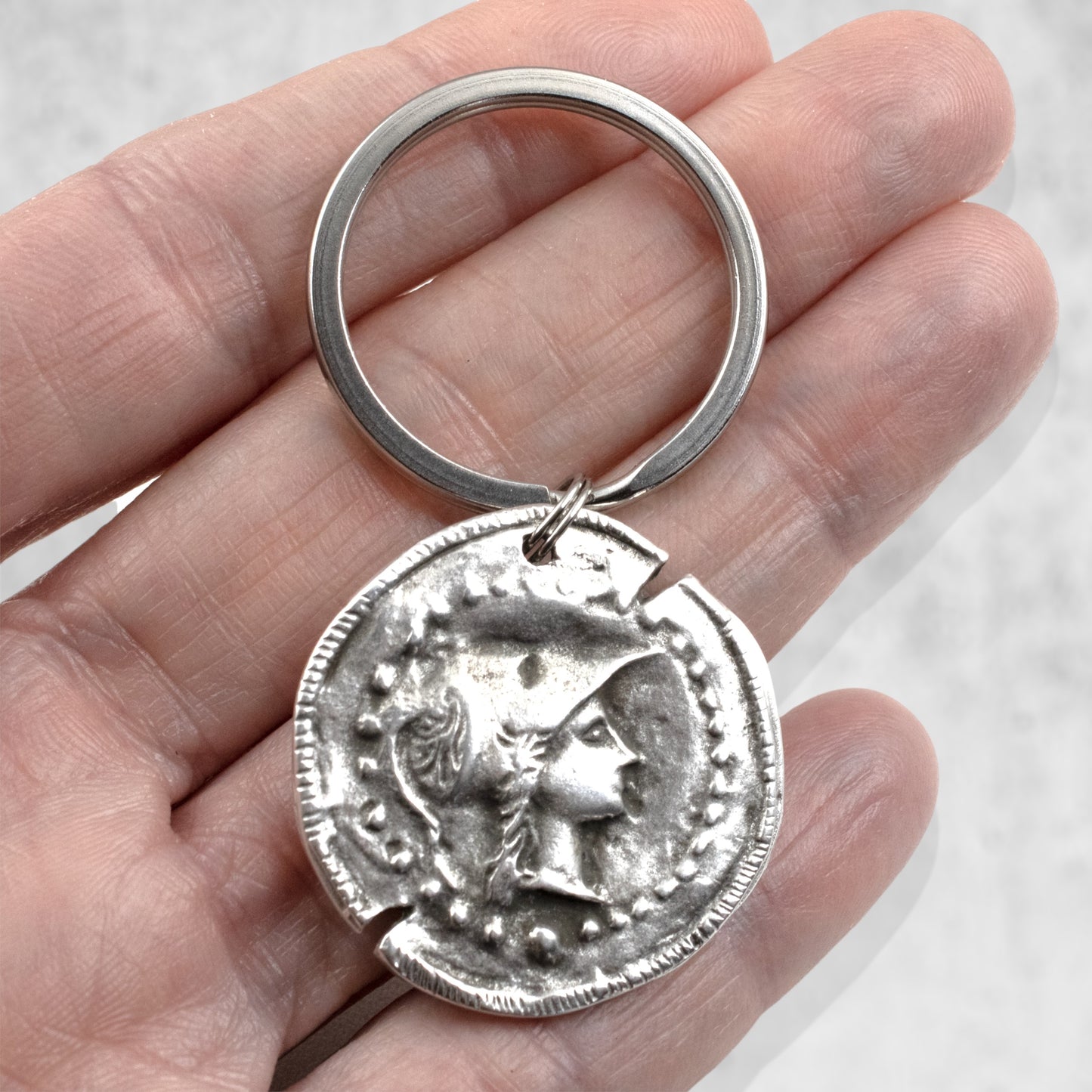 Athena Coin Keychain: Greek Goddess Wisdom Symbol, Achievement Gift