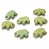20 Green Elephant Beads - Small Lucky Elephants - Animal Beads for DIY Jewelry