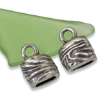 4 Pewter Leather Cord Crimp End Caps, 6x2mm Hole, TierraCast Silver Jardin