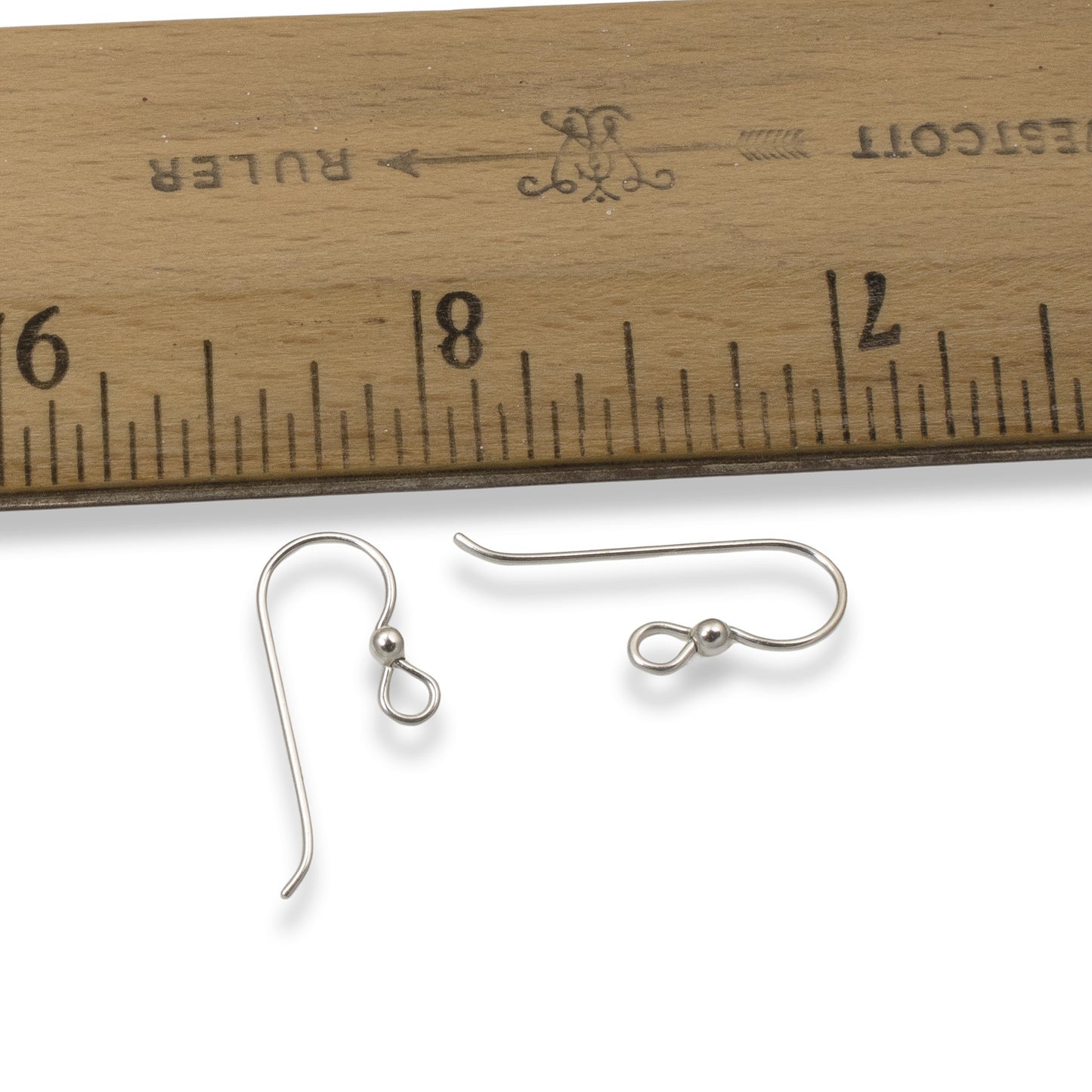 Sterling Silver Ear Wires with 2.5mm Bead 10-Pack, USA Made French Hook Earring Findings