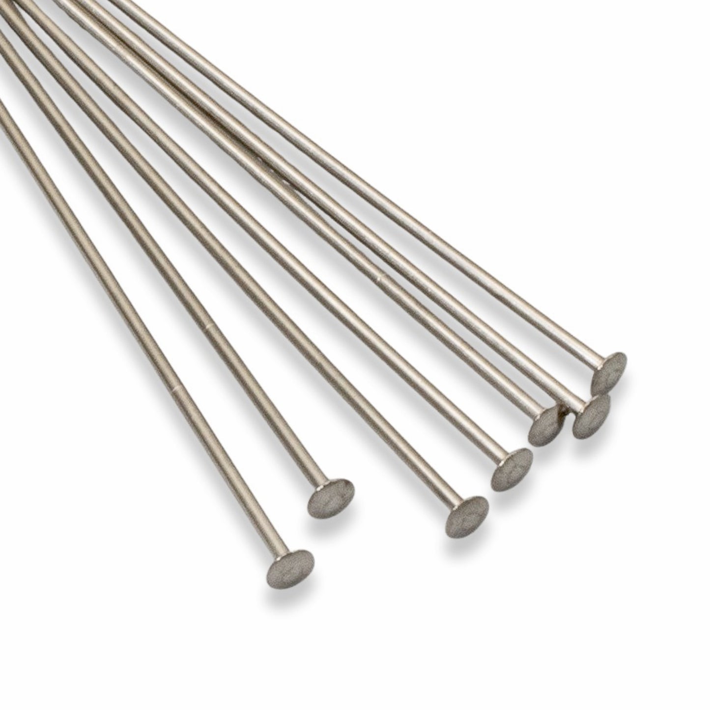 Gray Niobium Head Pins 20G 1.5" Hypoallergenic USA Made 20pk for Sensitive Ears
