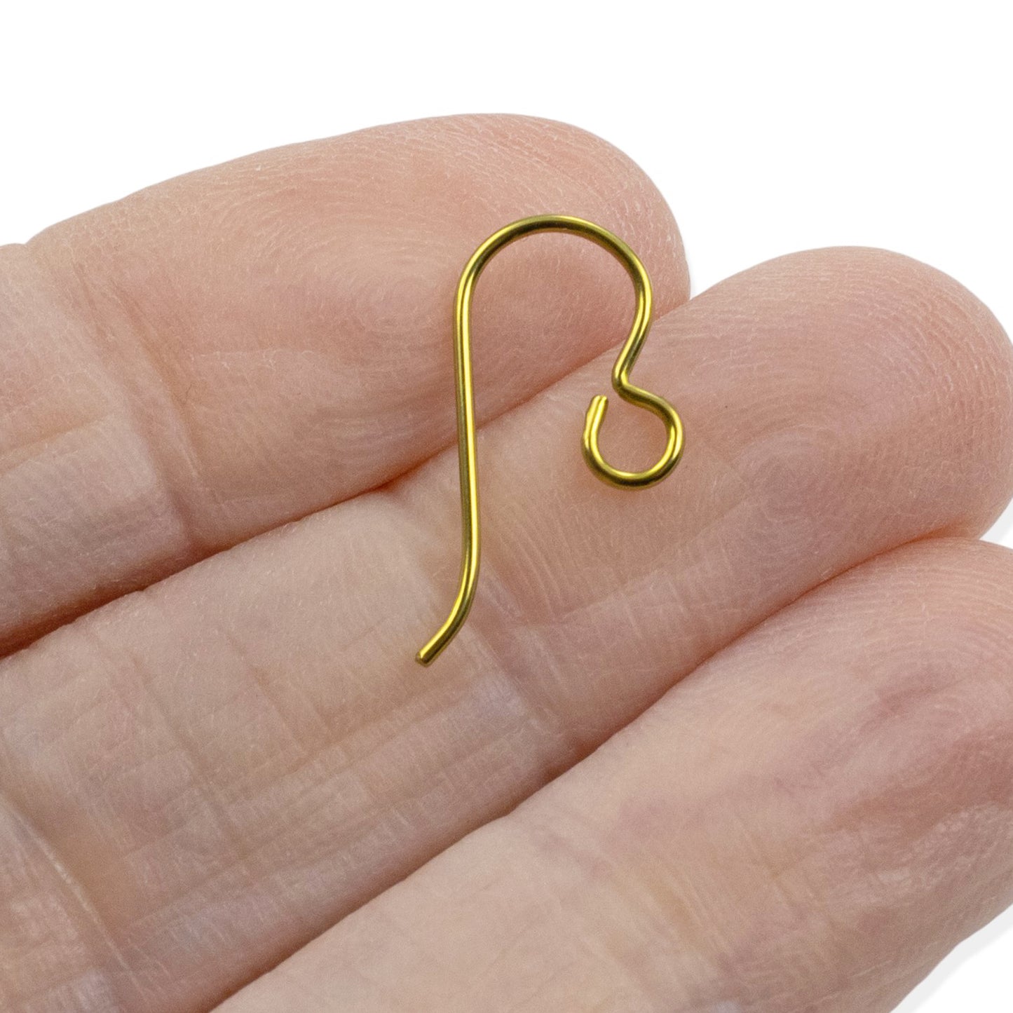 Yellow Niobium Ear Wires: Hypoallergenic French Hook 20 Gauge 8x20mm USA Made 10-Pack