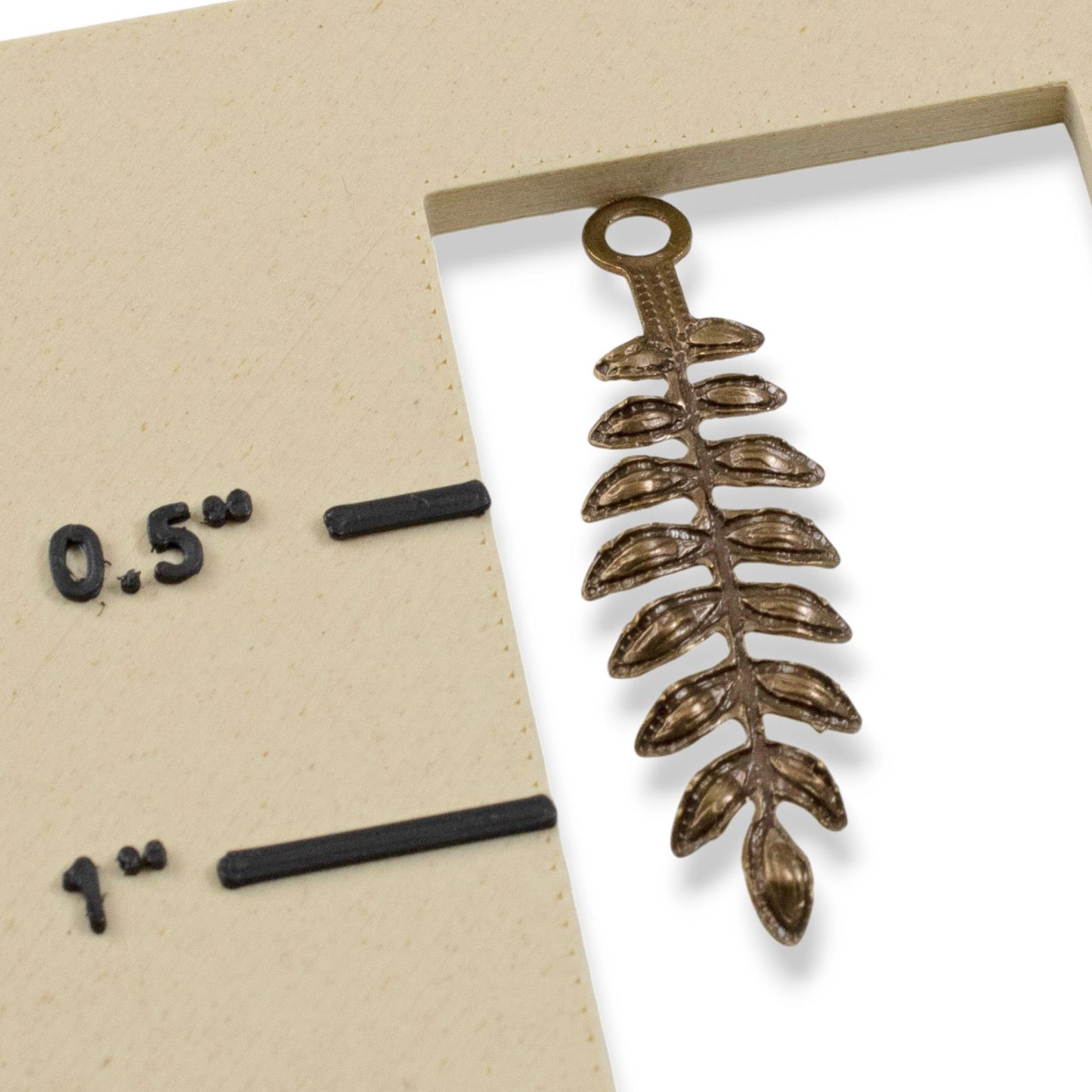 Fern Charms: Natural Brass Vintaj Stamping Botanical Earring Drop 4-Pack