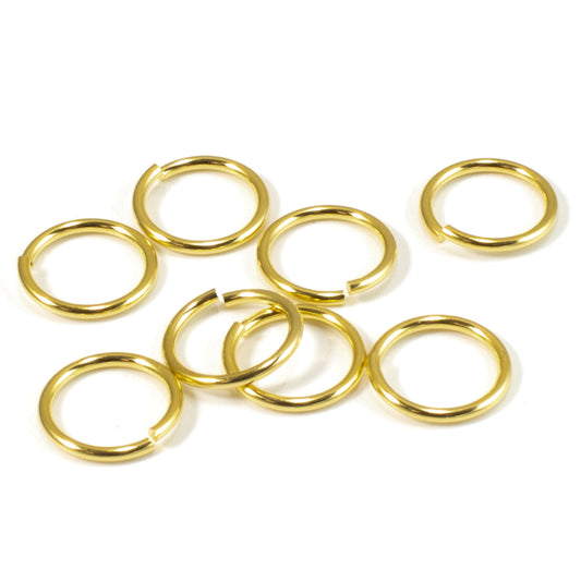 10mm Gold Round Open Jump Rings - TierraCast 18 Gauge - 25-Pack