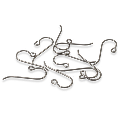 10 Gray Niobium Ear Wires - Small Loop - TierraCast Hypoallergenic Earring Hooks