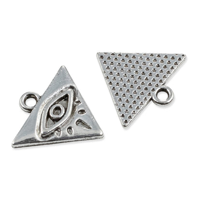 Evil Eye Triangle Charms 20-Pack, Mystical Spiritual Jewelry Supply