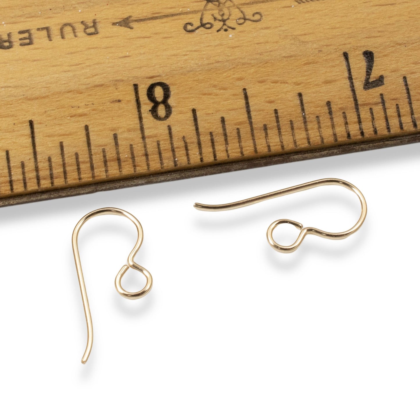 Gold Filled Ear Wires, 14/20 Regular Loop, USA Made Earring Hooks, 4-Pack