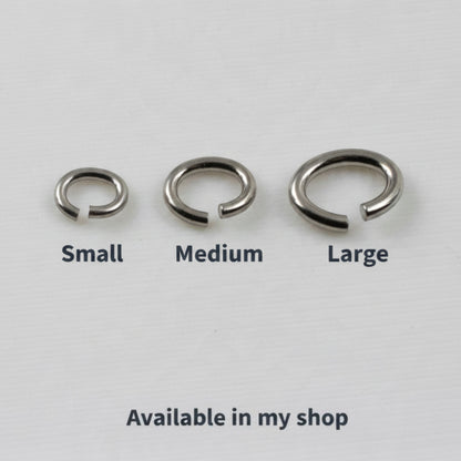 Titanium Oval Jump Rings, Large 3-Pack, Hypoallergenic Open Findings