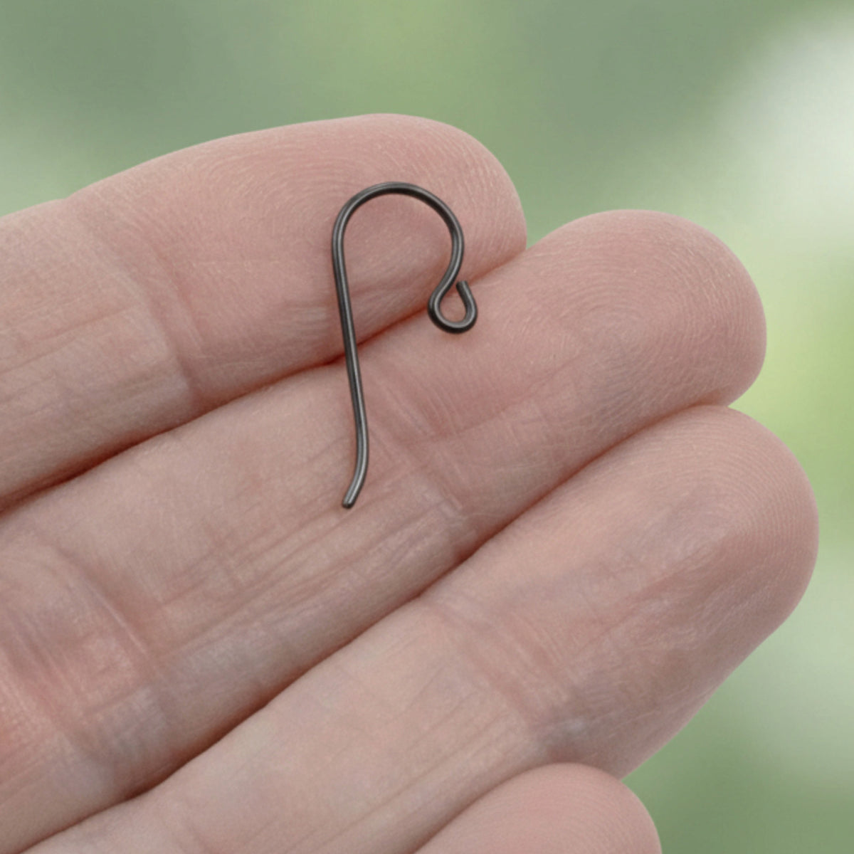 Black Niobium Small Loop Ear Wires 50-Pack: Hypoallergenic Bulk French Hook