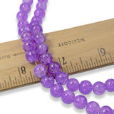 50 Crackle Glass Beads - Light Purple - 8mm Round Bead Pack - Jewelry Supply
